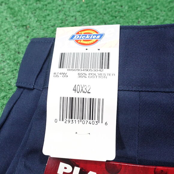 NWT DEADSTOCK DICKIES PLAIN FRONT TWILL PANTS BLUE MENS 40X32 USA MADE NEW! - Picture 2 of 11